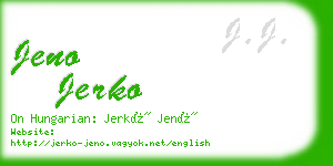 jeno jerko business card